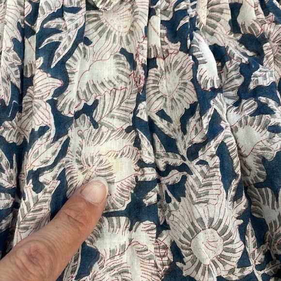 Roberta Roller Rabbit Shirred Pintuck Blouse Kurta Peasant Top Sz S - Picture 9 of 12